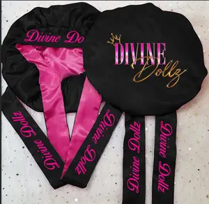 Reversible Double Satin Tie Bonnets for All Hair Types - Hair Bonnet Hat in Luxurious Material for Sleeping and Daily Wear