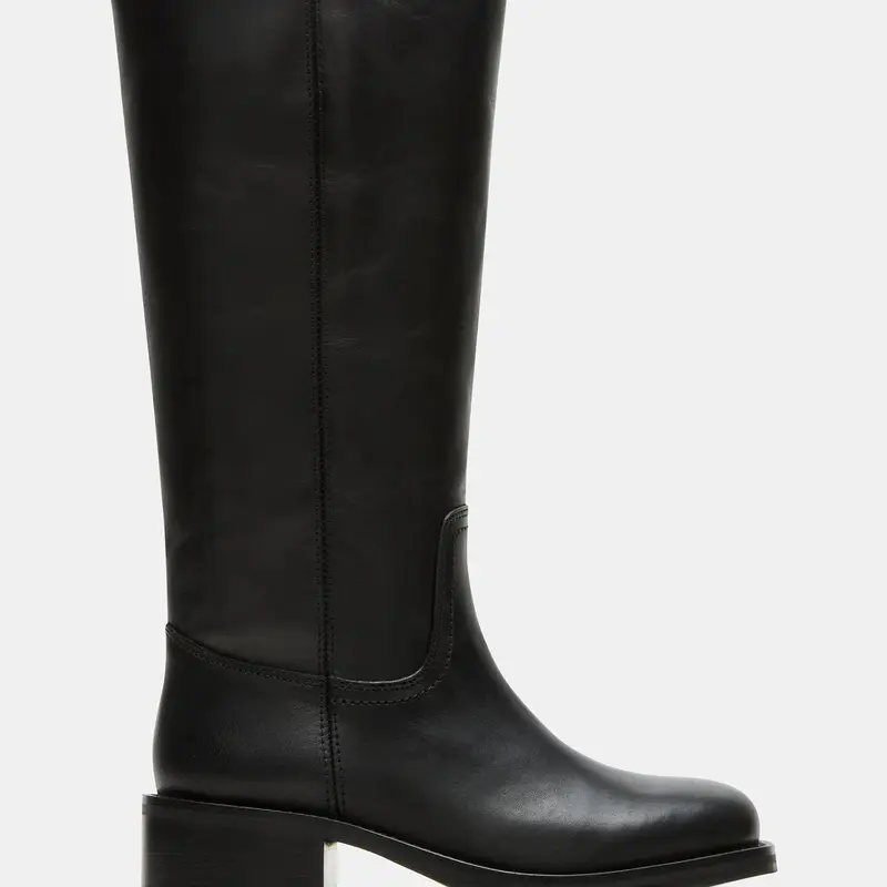 RIGGS BLACK LEATHER WIDE CALF