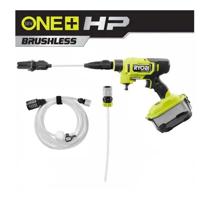 Ryobi ONE+ HP 18V Brushless EZClean 600 PSI 0.7 GPM Cordless Cold Water Power Cleaner pressure washer (Tool Only) Hidrolavadora Portátil RYOBI 18V Brushless 600 PSI Sin Batería lavadora a presion
