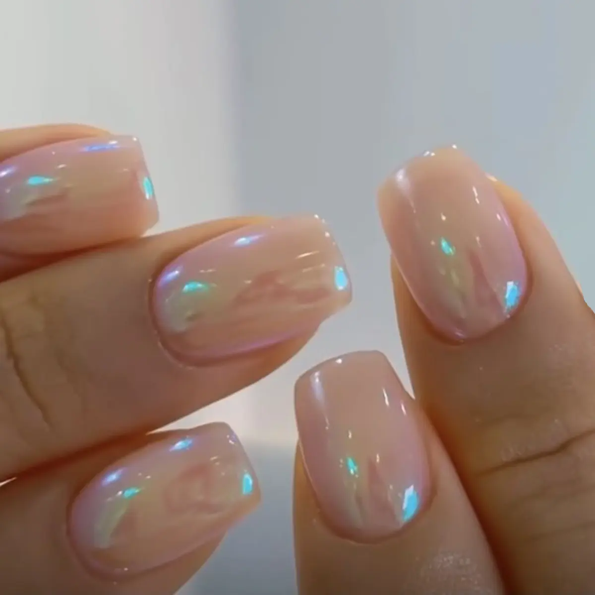 Upgrade Your Nail Style, 24pcs Light Chrome Press-On Nails, Medium Square Reusable Acrylic Fake Nails for Women & Girls, Acrylic Nail Set