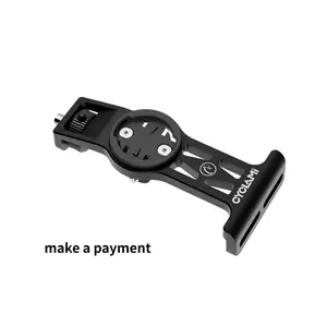 Bike Computer Extension Bracket, 360° Rotatable, Compatible with GoPro Action Camera and Phone Adapter Mount, Stem-Mounted Version