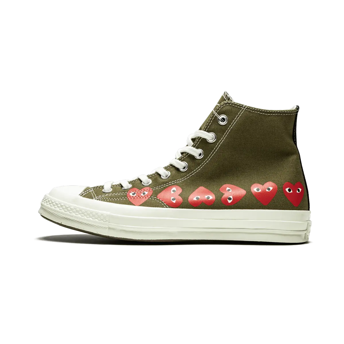 Chuck 70 Hi "Comme Des Garcons PLAY / Multi Hearts Green" 162973C