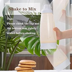 Pancake Batter Dispenser and Mixer with BlenderBall for Pancakes Waffles Muffins & Cupcakes Easy Pour Spout Reusable Plastic Silicone Kitchen Bakeware 4.5 Cup Capacity cooking utensils Value Pack Spring Kitchen Gadgets