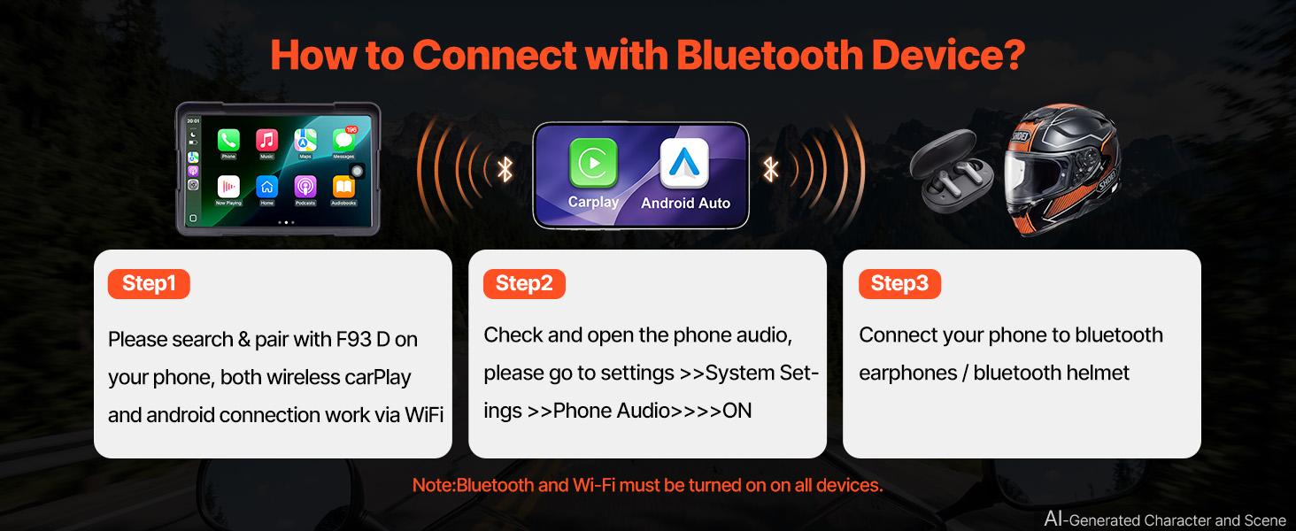 VEVOR 7 Inch Wireless Motorcycle Carplay with Apple Carplay & Android Auto, Dual Cameras & Bluetooth, TPMS, Voice Control, 64GB Card - Fits All Motorcycles VEVOR 7 Inch Wireless Motorcycle Carplay with Apple Carplay & Android Auto, Dual Cameras & Bluetooth, TPMS, Voice Control, 64GB Card - Fits All Motorcycles