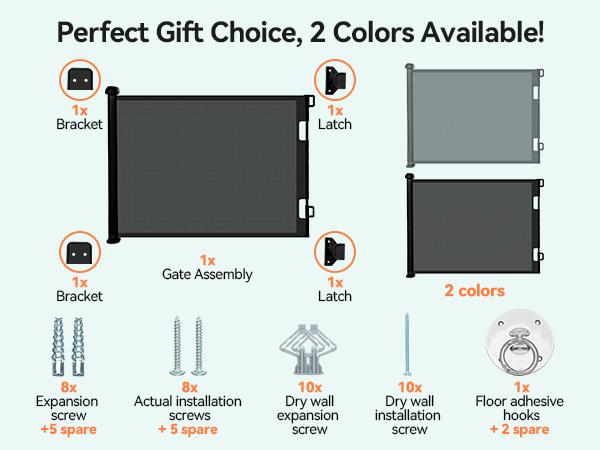 118" Retractable Baby Gates Extra Wide, Retractable Dog Gate for Large Openings, Extra Long Dog Gates for The House, Extra Large Mesh Pet Gate for Stairs, Doorways, Hallways, Indoor&Outdoor, Valentine's Day