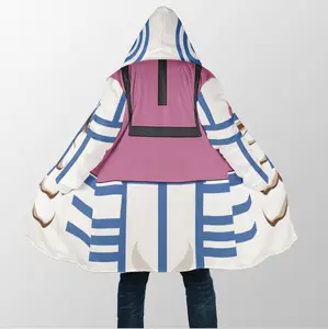 Demon Slayer Akaza Blue Line Cosplay Dream Cloak Coat, Demon Slayer Men's Women's Hooded coat, Fleece Jackets Coats, Gift For Men And Women