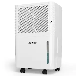 Sunvivi 22 Pints Dehumidifier for Home: 1500 Sq.Ft Dehumidifiers with 71OZ Water Tank, Drain Hose for Basement, Bedroom, Bathroom, RV, Garage, Living room, 360° Rotatable Wheels , 24H Timer, White