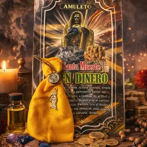 Amuleto Santa Muerte Amarilla  Prosperidad y Buena Fortuna | Yellow Spiritual Amulet for Luck & Abundance