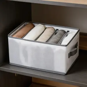 Foldable Drawer Style Closet Organizer Multi-Compartment Storage Box for Socks Pants