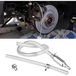 Brake Bleeder Hose, One Way Check Valve Tube Bleeding Tool Kit for Car Motorcycle Clutch, Universal Brake Fluid Bleeder Kit for Hydraulic Brake System, Soft Tube with Metal Clips, Motorcycle Accessories, TikTokShopBlackFriday