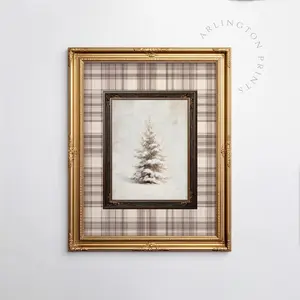 SALE !!! Vintage Christmas Ornament Stamp Poster, Retro Holiday Wall Art, Striped Print, Festive Christmas Decor