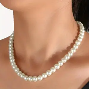 Simple Pearl Necklace Sophisticated Design Elegant & Chic Imitation Pearl Necklace - Simple Yet Sophisticated Design, Perfect Accessory for Any Outfit, Pearl Jewelry