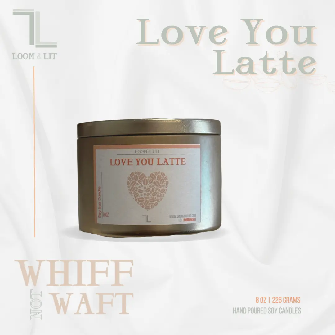 Love You Latte Scented Candle - Vanilla Aroma for Cozy Room Decoration