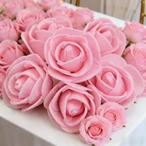 50pcs Artificial Rose Heads, DIY Crafts, Wedding Decor, Birthday Gifts, Seasonal Decoration, Realistic Petals, Valentine's Day Gift, Decorative