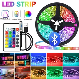 USB Powered LED Strip Light, APP & Remote Control Smart RGB Light, Bluetooth Smart Connection, Music Sync LED Light Strip for Home Living Room Kitchen Bedroom Decor