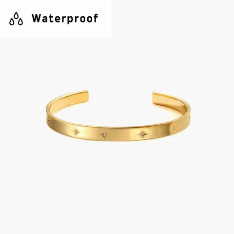 en route 18K Gold Plated Sunset Boulevard Bangle in Gold, Sleek Everyday Bracelet for Stacking and Mix-and-match Wear, Versatile Jewelry for Set Styling & Chic Outfits