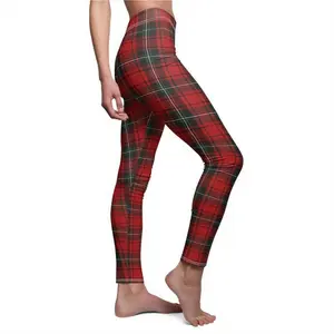 Plaid Christmas Leggings, Women's Tartan Leggings, Christmas Yoga Leggings for Women