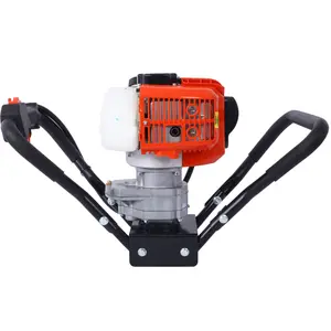 V-type 52CC two-stroke gasoline excavator, single person spiral drill, EPA certification, tree planting and fence digging machine, red