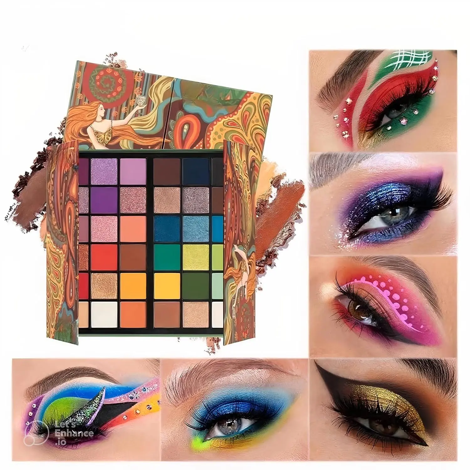 36-color Neon Eyeshadow Palette, Eye makeup product, complete with matte, shimmer and glitter finishes, Highly Pigmented Makeup, long-lasting and non-flying powder, easy to create daily, party eye makeup styles, perfect for beginners
