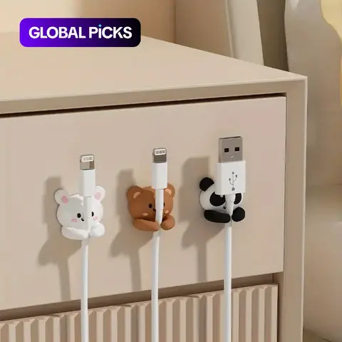 Animal Cable Clips Set, Cute Cable Holders for Desk & Bedside, PVC Charging Cord Organizer, Multiple Colors, Cord Holders for Cables #GLOBAL PICKS