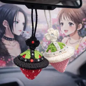 Nana Strawberry Charm Set 2 Items Handmade Crochet Anime Inspired Nana Hachi Aesthetic Keychain Bag Charm Gift