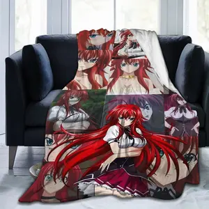 Rias Gremory themed printed flannel blanket, suitable for all seasons, suitable for bed, sofa, travel, and ideal for birthday gifts