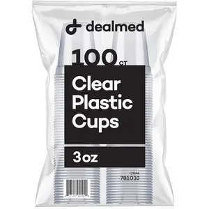 Dealmed 3 oz. Disposable Plastic Cups – 100% Recyclable Cups for Doctor's Offices, School Nurse's, Hospitals, at Home and More (Pack of 100)