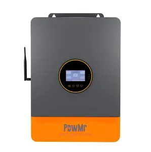 PowMr 10KW 48V Hybrid Solar Inverter – 110V/220V Split Phase Off-Grid, 200A MPPT Controller, Max PV 500V, Touchscreen LCD Display, Parallel Support, Compatible with Flooded Lead-Acid, Vented, Sealed Gel, NiCd & Lithium Batteries
