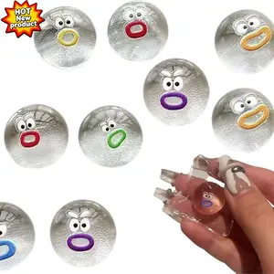 2PCS Small Squeeze Transparent Emoji Toy – Soft Cartoon Stress Relief Squishy, Tiny Nose Gag (Funny “Booger”) Sensory Fidget Ball, Perfect Holiday Gift