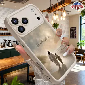 Vintage Christian Jesus Walks With Me Beach Aesthetic Design Case for iPhone 17 16 15 14 Pro Max 13 12 11 XR XS Plus Air Slim Shockproof Protective Anti Scratch TPU Cover Protection Smartphone