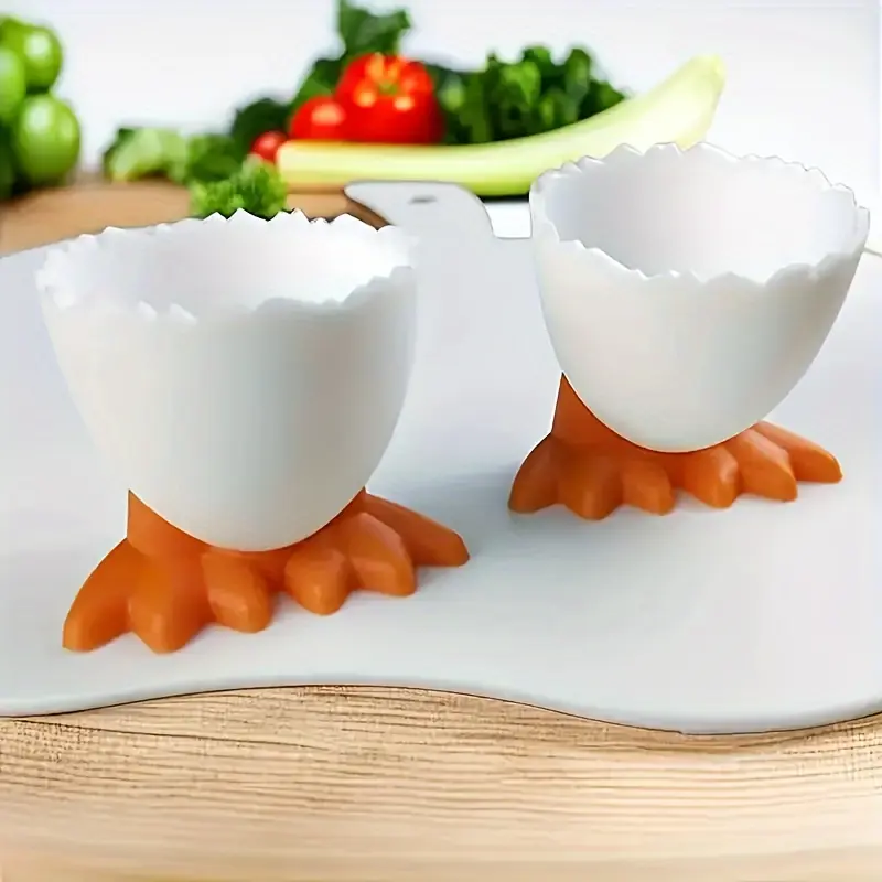 1/3pcs Creative Egg Cups, Cartoon Egg Shell Shaped Egg Holders Egg Cups, Safety PP Material Auxiliary Tableware Egg Cups, Suitable for Home Restaurants, Kitchens, Breakfast Egg Cups, Egg Cups For Soft Boiled Eggs, Poached Egg Cups Tableware Utensils