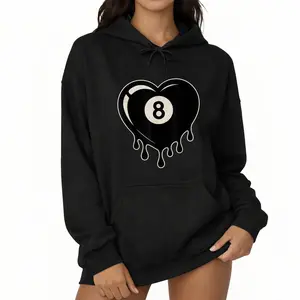 Stylish Retro Billiard Hoodie – Heart of the Drip 8 Design with Comfortable Sleeves