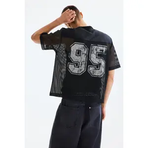 H&M Loose Fit Printed mesh T-shirt