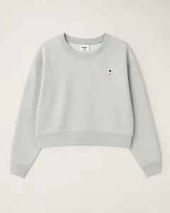 Crop Oversized Sweatshirt | Casual Drop Shoulder Crew Neck Pullover