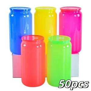 25pcs/50pcs US Warehouse Plastic Cups 16oz Acrylic Transparent Libby DIY Logo Plastic Cups with Plastic Clear Lids Vinyl UV DTF 16oz Transparent Plastic Cups with Plastic Lids and Straws Acrylic Cola Water Cups Suitable for Halloween, Christmas, Teacher's