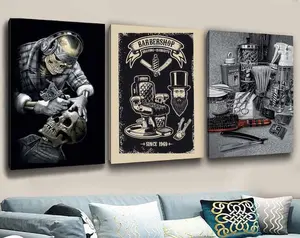 Set of 3 Canvas Wall Art Barber Shop Poster Modern Art Painting Office Barber Hair Salon Painting Wall Decor Decoration Gift