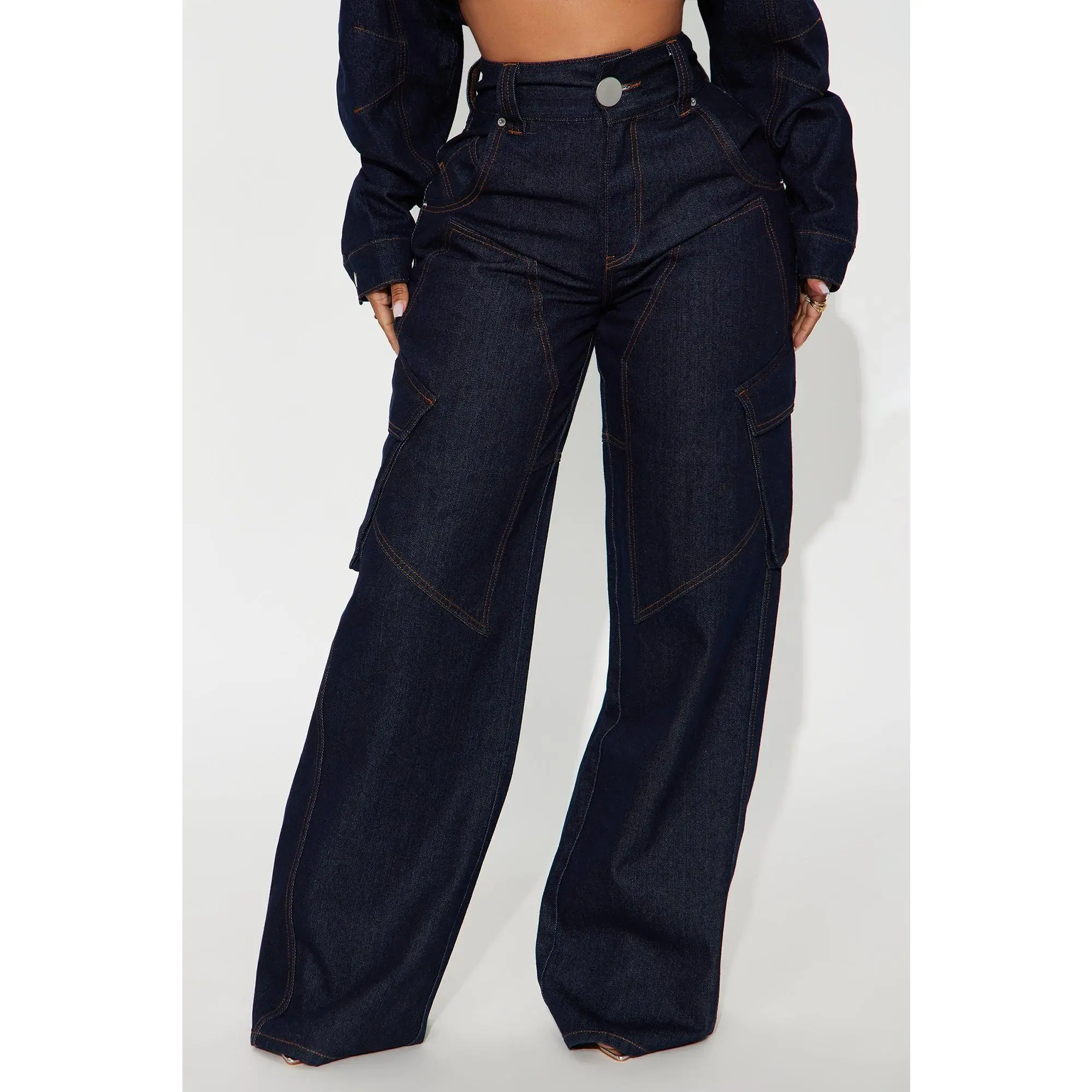 North End Cargo Jeans - Dark Denim
