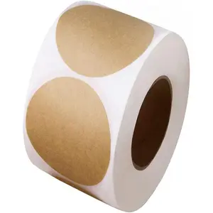 1.5 Inch Light Brown Round Stickers, 500 count Color Coding Dot Stickers, Matte Finish Self-Adhesive Writable  Labels for Packages, Jars, Containers, or Craft Projects