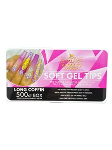 500PCS Soft Gel Nail Tips Professional | Stiletto Medium, Bamboo French Square, XL Coffin | Full Cover Nail Extensions