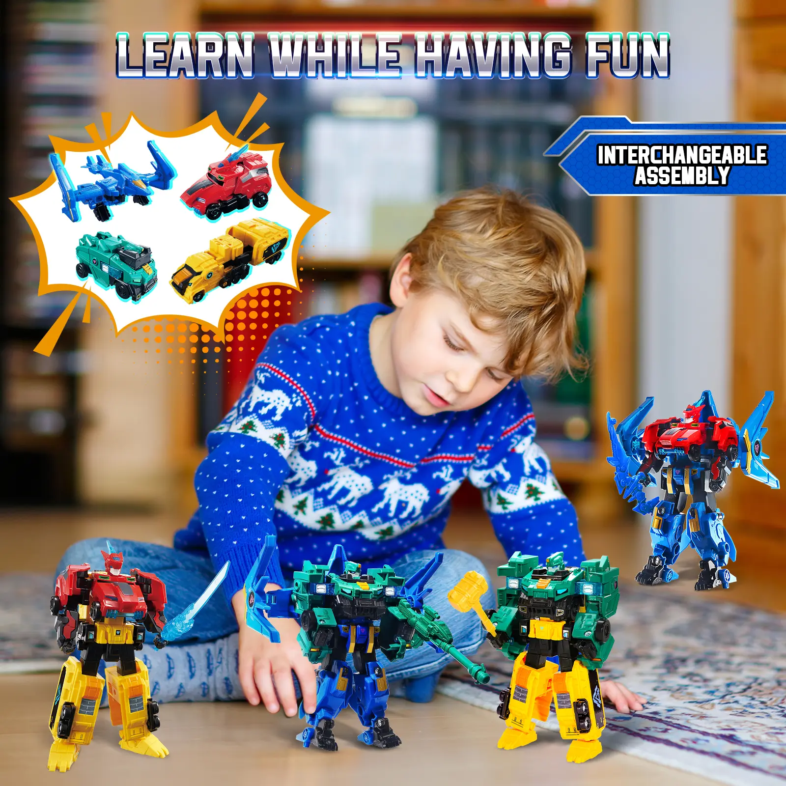 ALPHA GROUP Transforming Toys 2-in-1 Raptor Tron Robot 7.48-inch