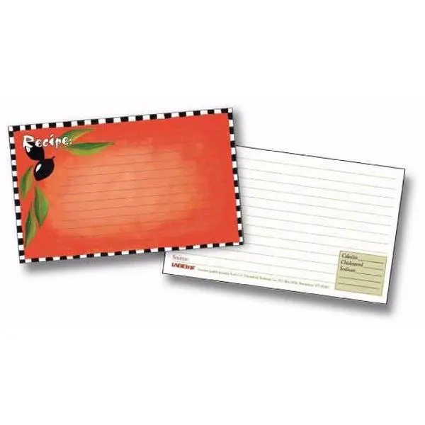Labeleze Recipe Cards with Protective Covers 4 x 6 - Olives