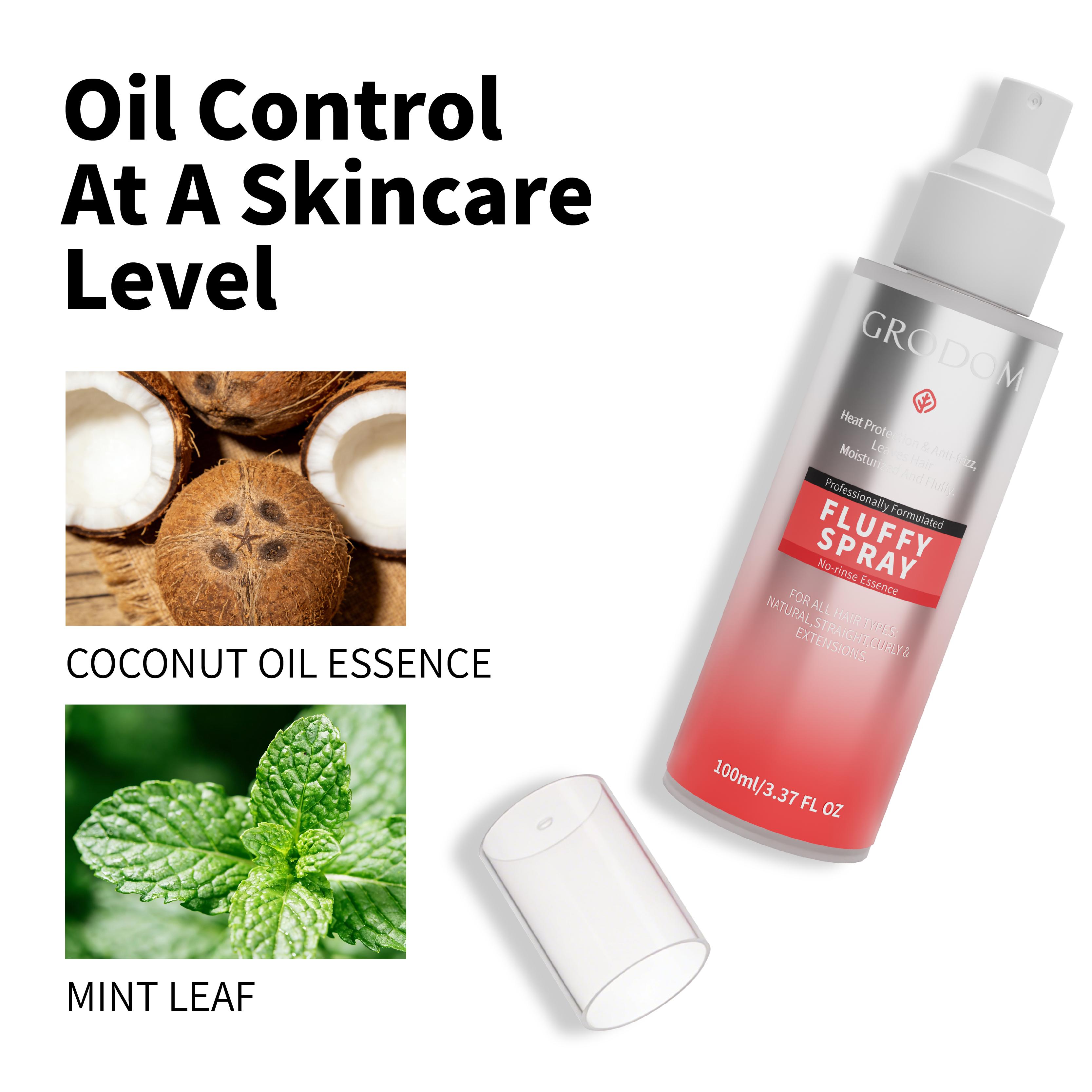 GRODOM No-Wash Day Fluffy Spray 100ml Coconut Oil Infused Haircare Gel for Effortless Volume Heat Protection up to 230°C Clump Proof Blowout Volumizing Lengthening Curl Mousse GRODOM No-Wash Day Fluffy Spray 100ml Coconut Oil Infused Haircare Gel for Effortless Volume Heat Protection up to 230°C Clump Proof Blowout Volumizing Lengthening Curl Mousse