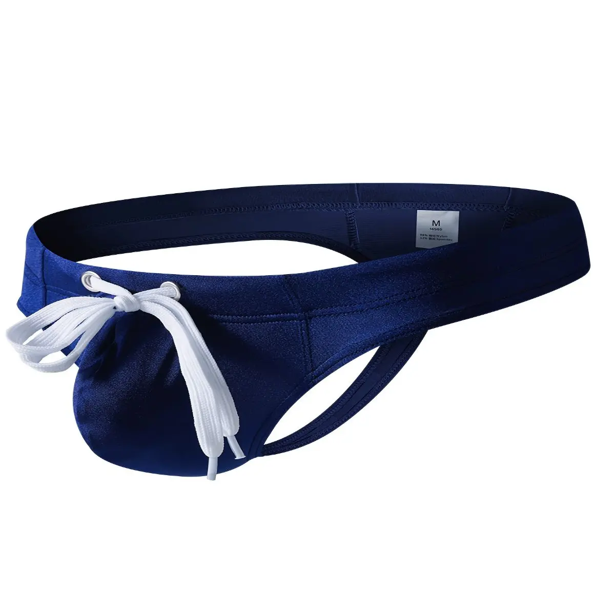 Men'S Breathable Quick-Dry Swim Briefs with Elastic Waistband & Drawstring - Navy Blue, Medium Stretch, Comfort Fit for Swimming, Beach, Pool Sporty Stylish Design
