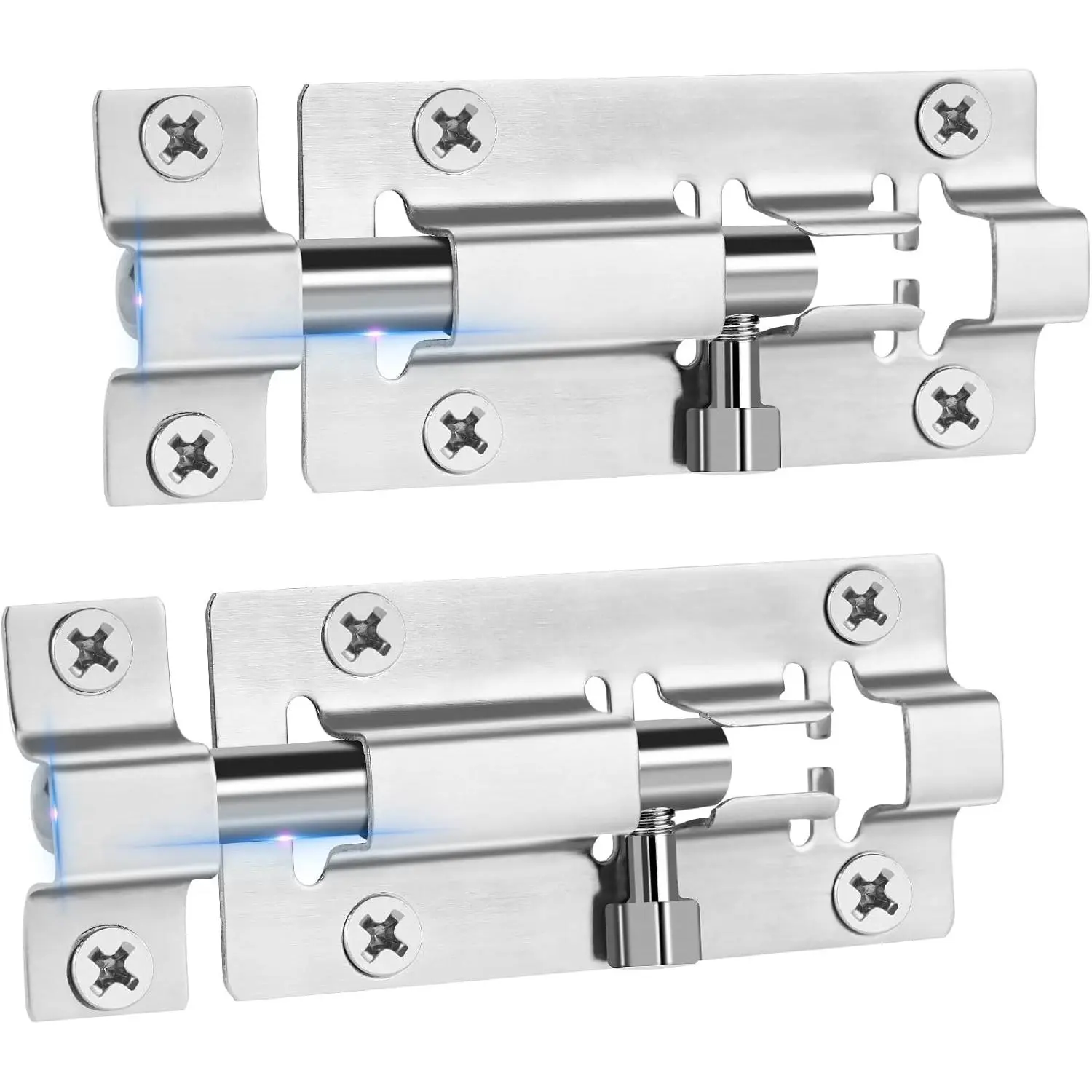 2 Pack Slide Lock, 3 Inch Barrel Bolt Latch, Door Latch Lock with 12 Screws, Stainless Steel Slide Locks for Inside Door