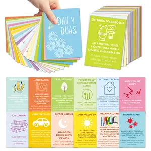 24pcs Daily Dua Cards, Ramadan Eid al-Fitr Daily Reminder Cards for Daily Reflection and Inspiration, Prayer Cards, Perfect for Daily Good Deeds Tracking, Religious Gift for Women Men, Positive Message Card, Quote Cards