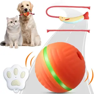 UUpet Interactive Dog motion activated squeaky interactive ballToys Dog Ball Motion Activated Automatic Rolling Ball with Remote Control for Small/Medium/Large Dogs & Cats Squeaky Dog Moving Ball Toys Type-C Rechargeable (Fish)