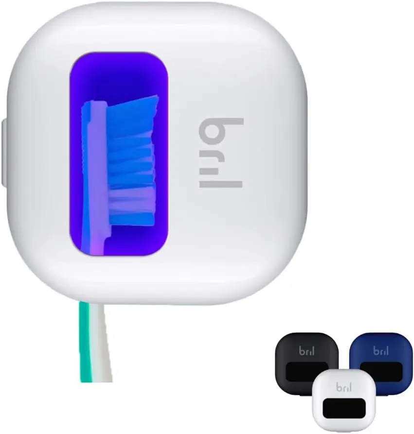 UV-C Toothbrush Sanitizer, Portable Cleaner, Travel Cover, Magnetic Holder, and Rechargeable Case for Any Size Toothbrush, White