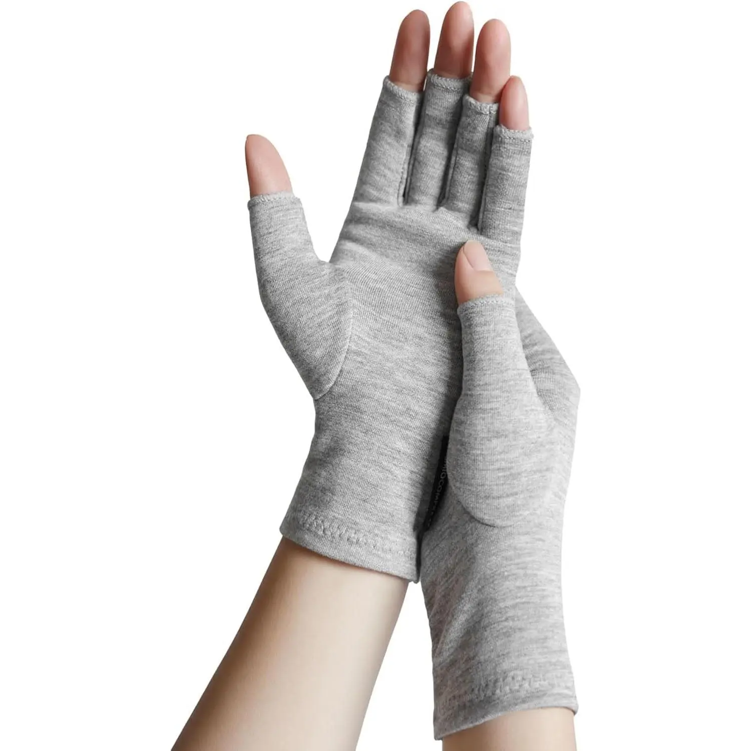 Unisex Fingerless Compression Gloves, Breathable Bamboo Viscose for Arthritis & Carpal Tunnel Relief, Skin-Friendly Support for Sleep & Lounge, 95% Viscose, Fingerless Gloves, Hand Wash, Elastane, Female, Unisex Size, Moisture-Wick, Bamboo-Blend, Slim Cuf