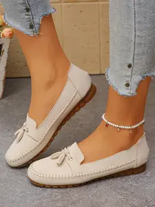 Women's Loafers Spring Autumn New Flat Lace-Up Casual Shoes, Comfortable Lightweight Design, Perfect for Daily Wear & Outdoor Activities