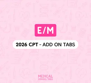 2026 CPT - Add on Tabs: E/M | Medical Coding Tabs | EVALUATION & MANAGEMENT